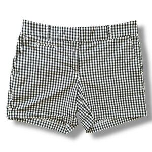 Ann Taylor Black & White Gingham Shorts Mid Rise Women’s Size 8 Preppy Picnic